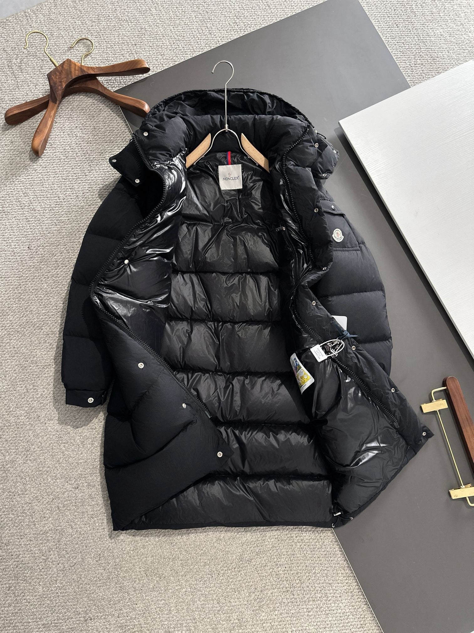 Moncler Maya Black Coat Long Style