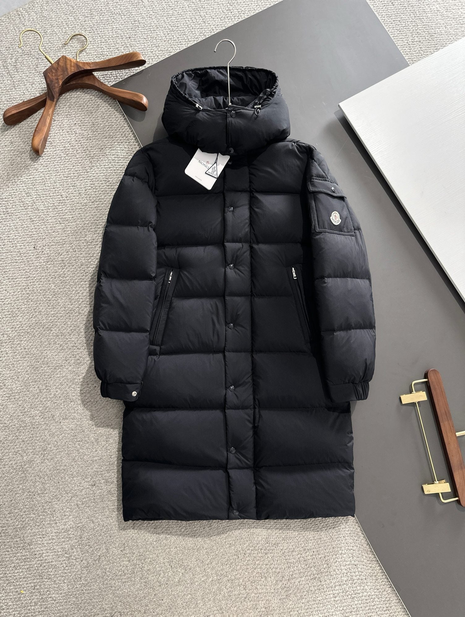 Moncler Maya Black Coat Long Style