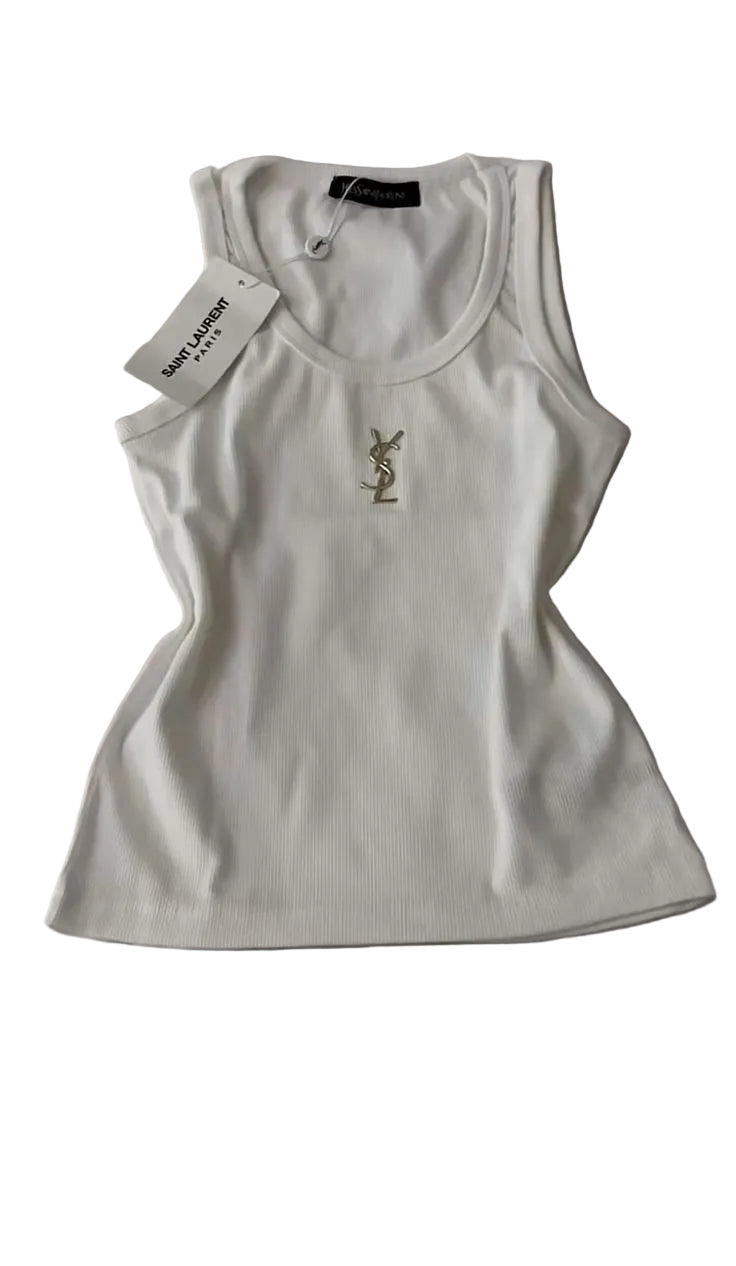 The Cerise White Tank Top