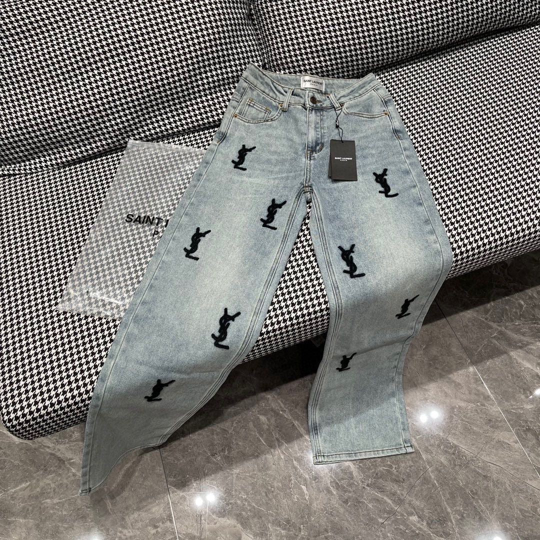 YSL Front Logo  Jeans