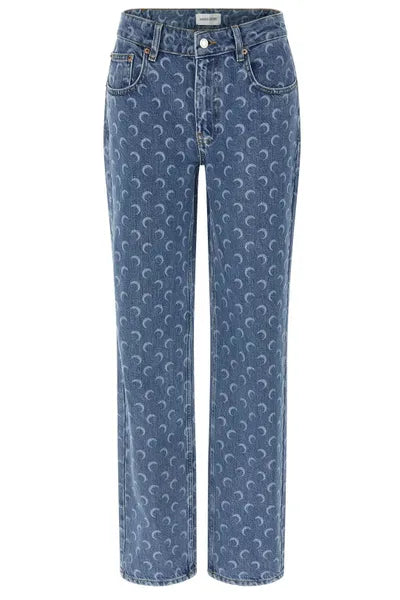 Blue Moon Laser Wash Denim Straight Jeans