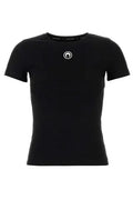 Black Crescent Moon Embroidered Crewneck T-Shirt