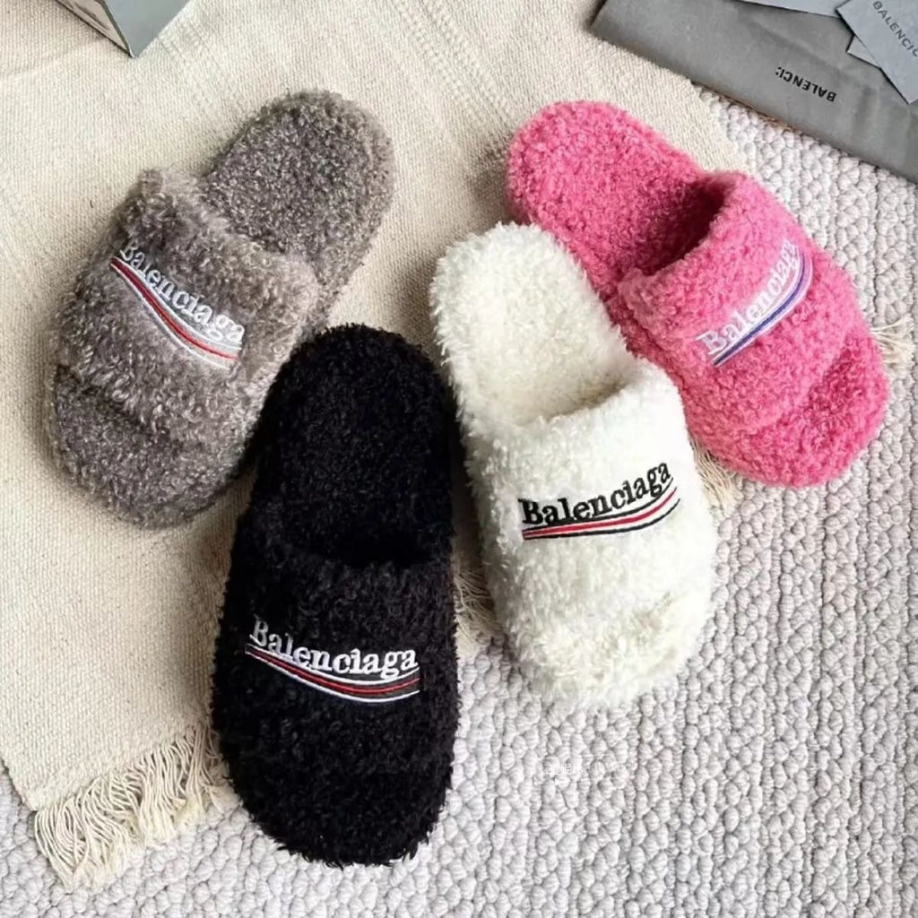 Balenciaga Furry Slippers