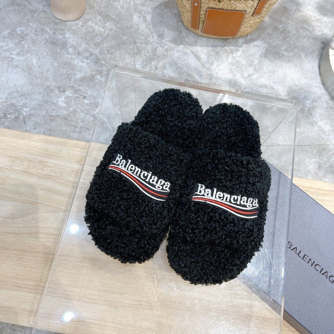 Balenciaga Furry Slippers