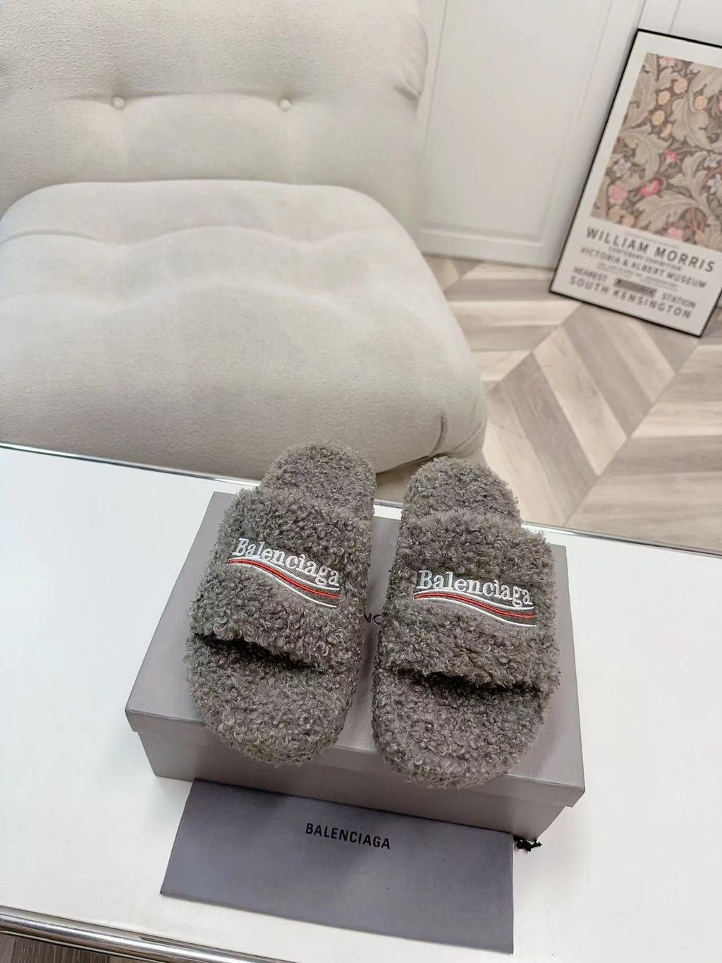 Balenciaga Furry Slippers
