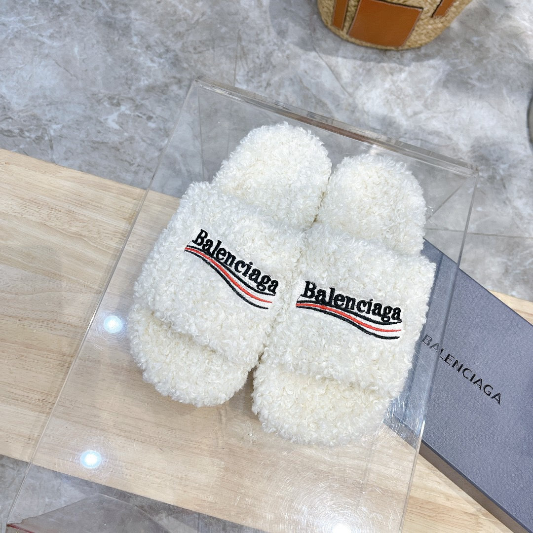 Balenciaga Furry Slippers